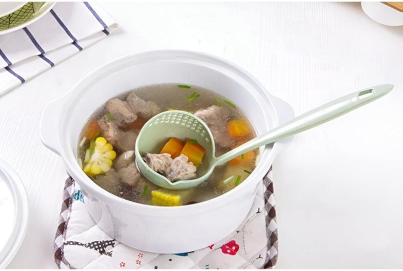 Multi-Use Strainer - Versatile 2-in-1 Kitchen Gadget for Easy Cooking and Serving with Durable Wheat Straw Design (1)